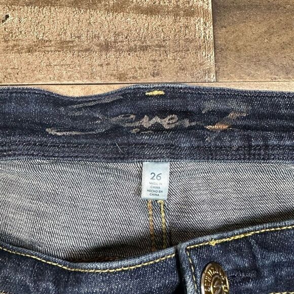 Seven 7 For All Mankind Jeans Women’s Size 26 Bootcut Blue Denim Dark Wash - Picture 10 of 11